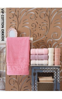 Полотенце Карвен Vip Cotton "ORKIDE" 50*90 6шт.махра H 3282