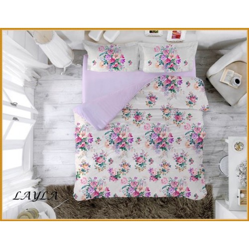 Постельное белье "Карвен" EхCLUSIVE ранфорс 3D евро (Layla)