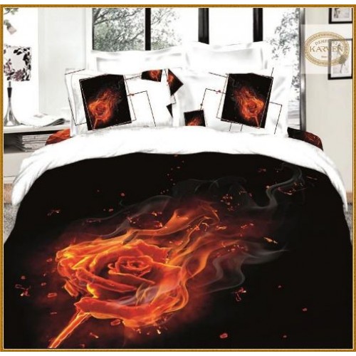 Постельное белье "Карвен" (сатин Де люкс 3D) семейное (405) (Акция)