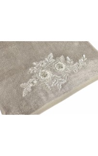 Набор полотенец Карвен "FLOWERS"гипюр с кружевом,бамбук 50*90/70*140 HS1716 v1 bej/бежевый