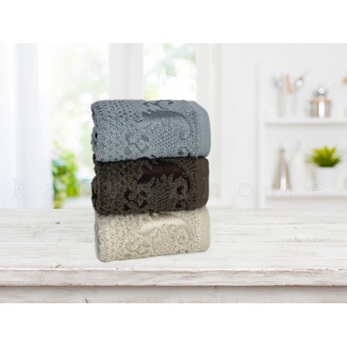 Набор полотенец кухонный Карвен "EYSAN" 30*50 3шт. махра, penye в коробке НМ 726 (v-1)