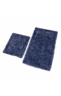 Набор ковриков для ванной Карвен EKOSE ESKITME K.M/с бахрамой 60*100-60*50 KV 428 mavi/синий