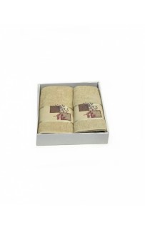 Набор полотенец Карвен "KARELI CICEK" махра 50*90/70*140 HS1634 v1 бежевый