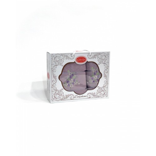 Набор полотенец Карвен "SAKURA" махра 50*90/70*140 HS 1614 v5 сиреневый