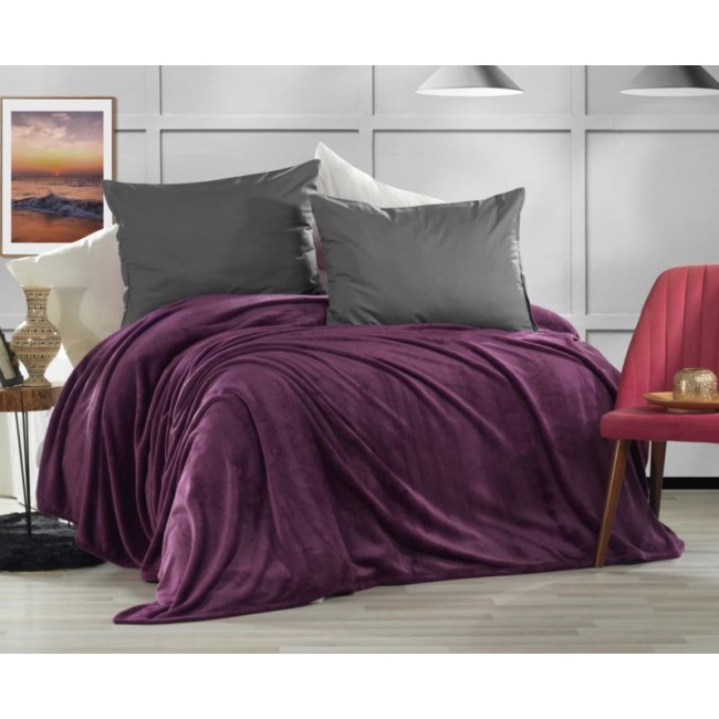 Плед KARVEN Super Soft "VIGAN" 200*220 п/э евро Р 942 фиолетовый (Акция).