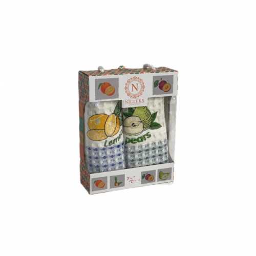 Набор полотенец кухонный NILTEKS "АССОРТИ" вафля 35*45 2 шт.НМ 768 v14