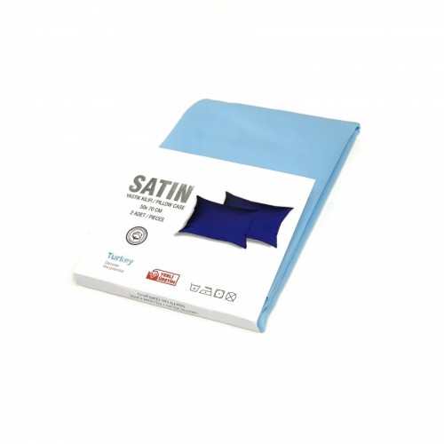 Наволочки Karven сатин 50*70 (+5см) 2шт E 019 голубой V1