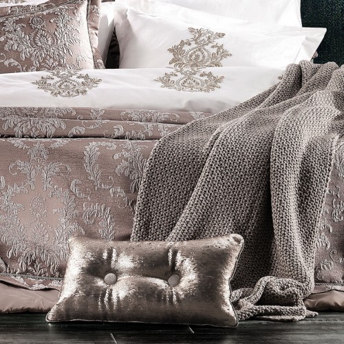 Плед ZEBRA CASA "MEGHAN" вязанный евро т/бежевый