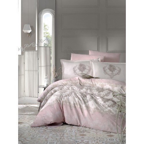 Постельное белье "Карвен" сатин 1,5 спальн. Adra Powder v-1