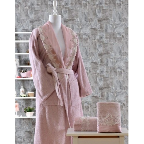 Халат Минтекс Карвен "PRINCES" с вышивкой махра В 1038 (Акция)
