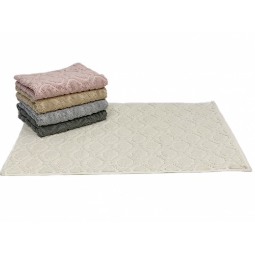 Коврик для ног Карвен "TILE" 50*80 махра KV 434 krem/крем