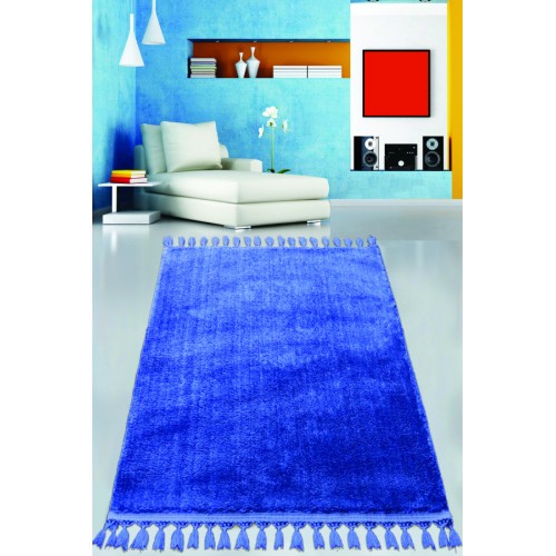 Ковер Карвен POST DOKUMA SACAKLI/мех с бахрамой 80*120 KV 027 indigo/индиго