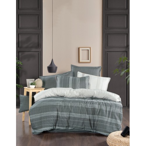 Постельное белье "Sarev Bazaar"ранфорс 1,5 спальн."MARTIN" v1 Gri (Акция)