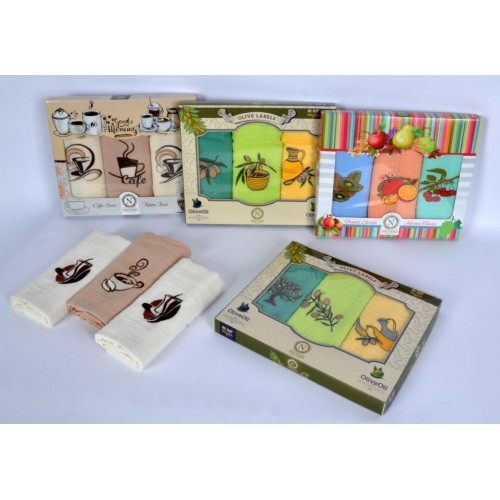 Полотенце кухонное Карвен NILTEKS "GOOD MORNING" вафля 30*50 3шт. НМ 508