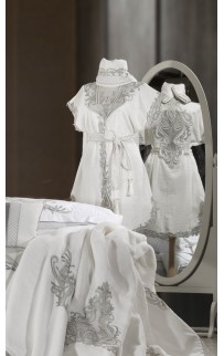 Халат Zebra женский комплект (полот.+ тапоч.) бамбук В 1124 Tiara Gri