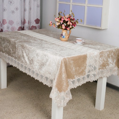 Скатерть "Карвен" велюр с гипюром 160*260 М 608-1