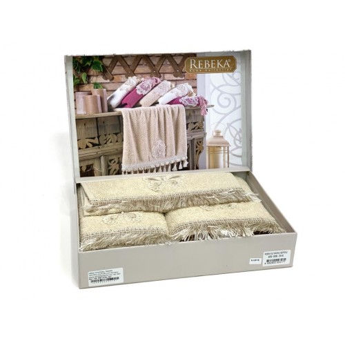 Набор полотенец Rebeka "SACAKLI GUPURLU"(V-4)с выш махра 30*50/50*90/70*140 HS 1587