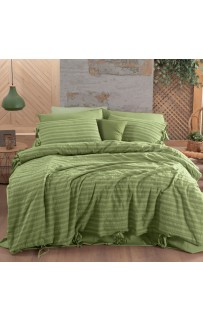 Постельное белье Sarev Mood Comfort жатый хлопок 1.5 сп. N246 TOLEDO v2/Yesil
