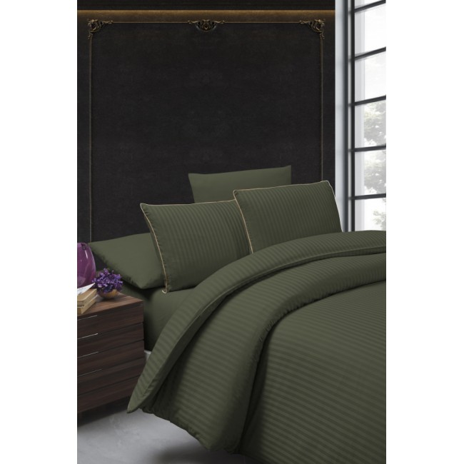 Пододеяльник+наволочка Карвен QUILT евро сатин Lorenz Dark Green