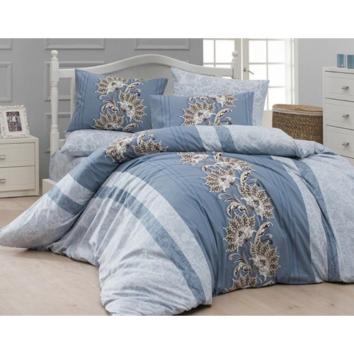 Постельное белье "Карвен" ранфорс евро (Nell turkuaz)