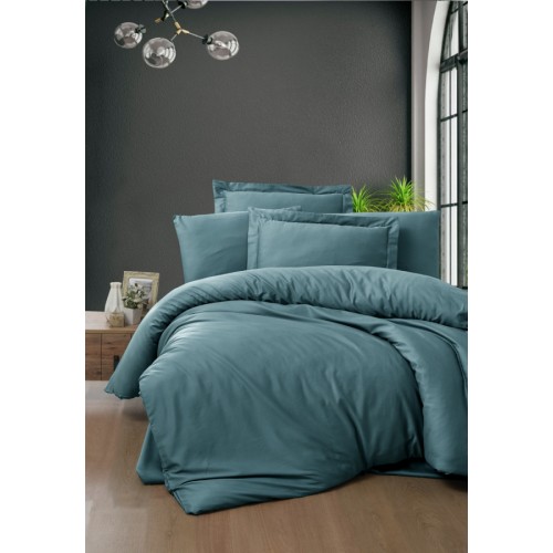 Постельное белье "Карвен" сатин семейный Blue stone