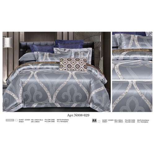 Постельное белье "Карвен" (жаккард с оборкой) евро (629)(6пр.) (Акция)