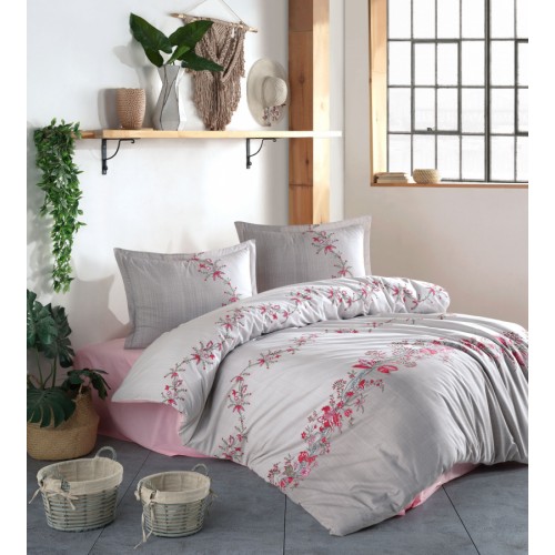 Постельное белье "Карвен" ранфорс 1,5 спальн. Lorinda Pink v-1