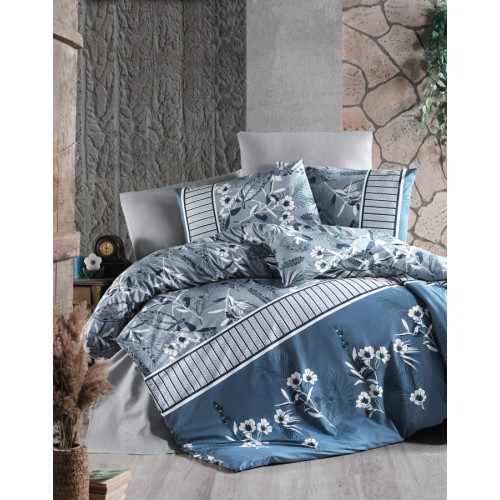 Постельное белье "Карвен" ранфорс семейный (Burrell Navy Blue)