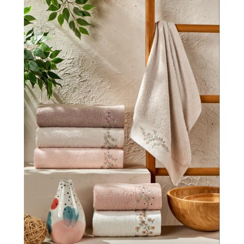 Полотенеце Карвен 70*140 1шт.махра с вышивкой H 7001 GONCA (Акция)