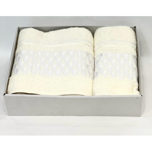 Набор полотенец Карвен "TILE" махра 50*90/70*140 HS 1646 v1кремовый