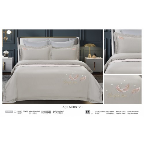 Постельное белье "Карвен" (сатин с вышивкой) евро (651)(6пр.) (Акция)