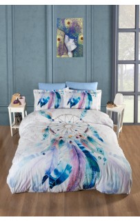 Постельное белье Карвен Stripe Satin с цветным принтом 1.5 спальное N249 -SB001(4пр.) (Акция)
