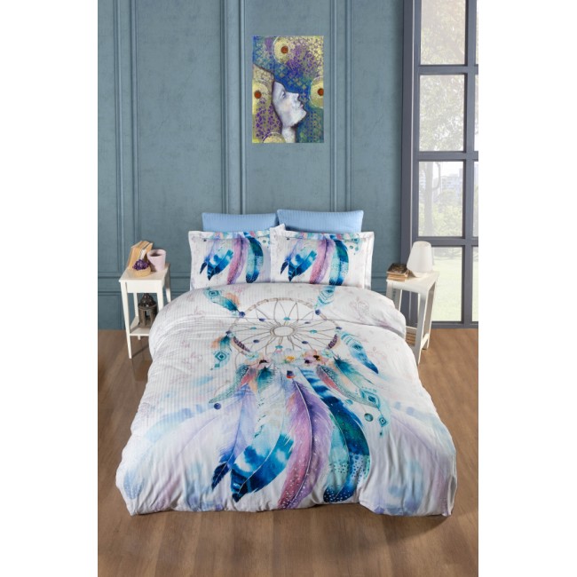 Постельное белье Карвен Stripe Satin с цветным принтом 1.5 спальное N249 -SB001(4пр.) (Акция)