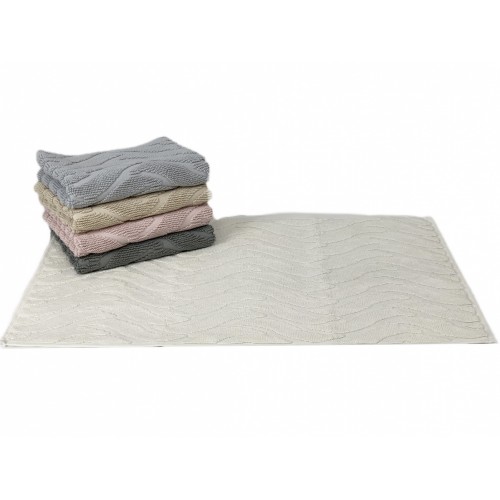 Коврик для ног Карвен "WAWE" 50*80 махра KV 434 krem/крем