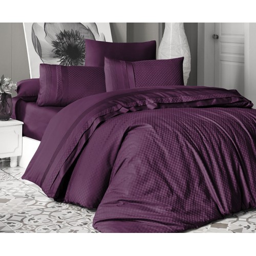 Постельное белье (Сатин де люкс) евро (Square Fuchsia)