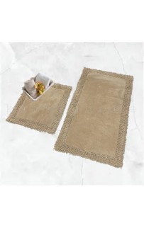 Набор ковриков для ванной Карвен K.M.DUZ/с бахрамой 60*100-60*50 KV 425 bej/бежевый