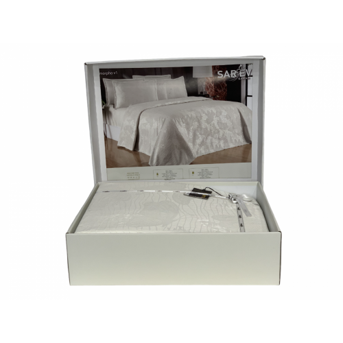 Комплект SAREV (покрывало+наволочка) " MORPHO WEDDING" 1.5 спальн. 180*240/50*70(1) 4 предмета Y 925 V1 Ekru/кремовый