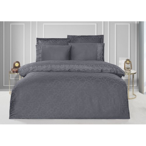 Постельное белье KARVEN (жаккард/сатин с кружевами) евро N166-J2-V3 (Акция)