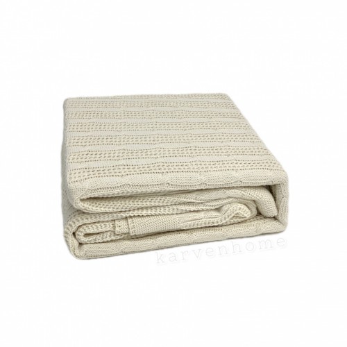 Плед Karven вязанный евро Р 913 v1 кремовый