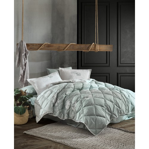 Комплект KARVEN (покрывало стеганное с принтом) хлопок 1.5сп 2 пр (180*240 / 50*70) Y 923 LUVI v1 Mint (Акция)