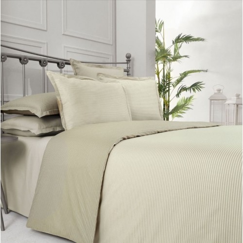 Постельное белье "Sarev"сатин евро N180 FANCY STRIPE v1/bej