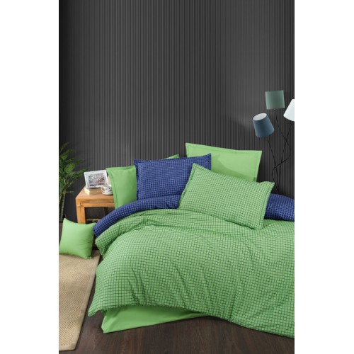 Постельное белье "Sarev Bazaar"ранфорс евро "DANIEL" v3 Yesil (Акция)