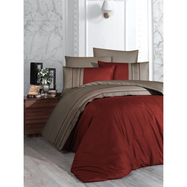Постельное белье КАРВЕН сатин Де Люкс N 044 Square Duet Cinnamo