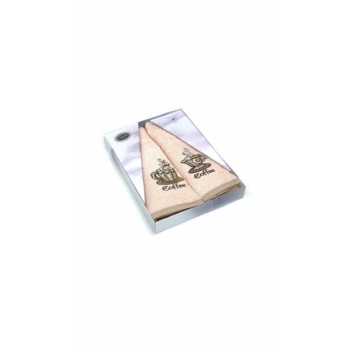 Набор полотенец кухонный "YUVARLAK" кофе махра кругл. 60*60 2 ШТ. НМ 702 (V-3) розовый