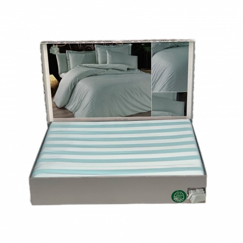 Постельное белье Карвен бамбук евро N065 Bella бирюзовый (Акция)