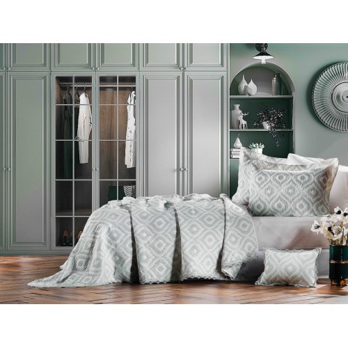 Покрывало ZEBRA "ALL DAYS IKAT" 1.5 сп (180*250) Y870 yesil/св.зеленый (Акция)