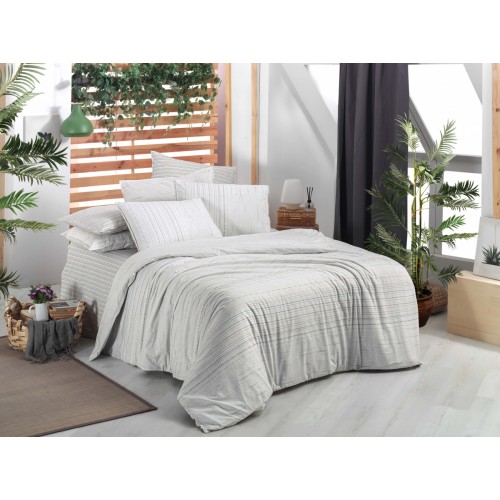 Постельное белье "Sarev"fancy poplin евро N194 DIEGO v1/Beyaz