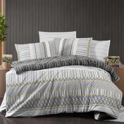 Постельное белье "Sarev Bazaar" ранфорс в пвх 1.5 спальное ARONA v1 Antrasit (Акция)