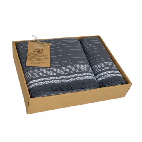 Набор полотенец Карвен " LIDYA" махра 50*90/70*140 HS 1722 antrasit/антрацит