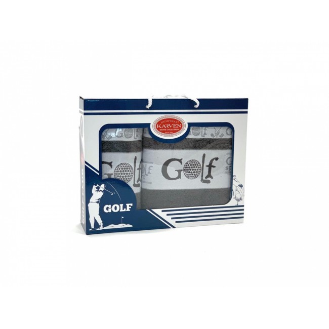 Полотенце в коробке Карвен " Golf" махра 50*90/70*140 HS 1551